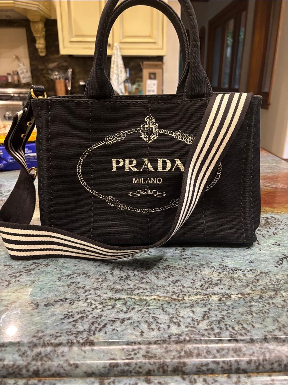 Prada Black Canvas Mini Tote